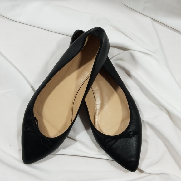 J. Crew Shoes - J. Crew black pointy toe bow flats sz 8.5